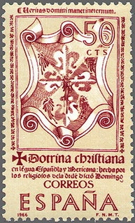 ESPAÑA 1966 1751 Sello Nuevo VII Forjadores América Doctrina Cristiana c/charnela Espana Spain Espagne Spagna Spanje Spanien 